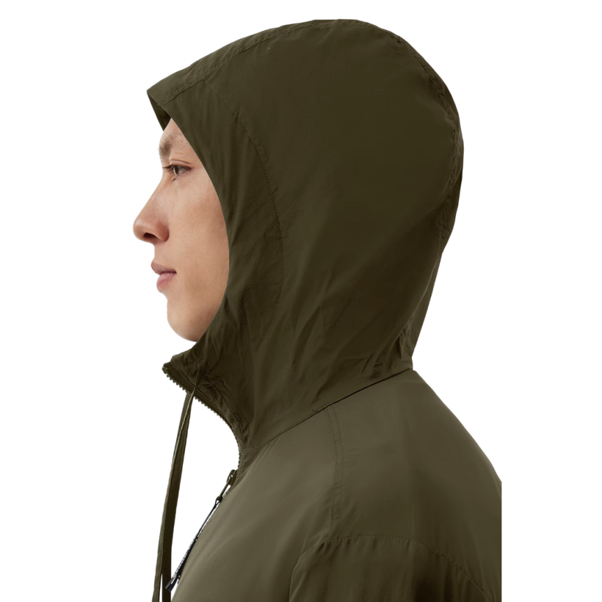 Coupe vent zippé à capuche CANADA GOOSE Killarney nylon kaki logo noir