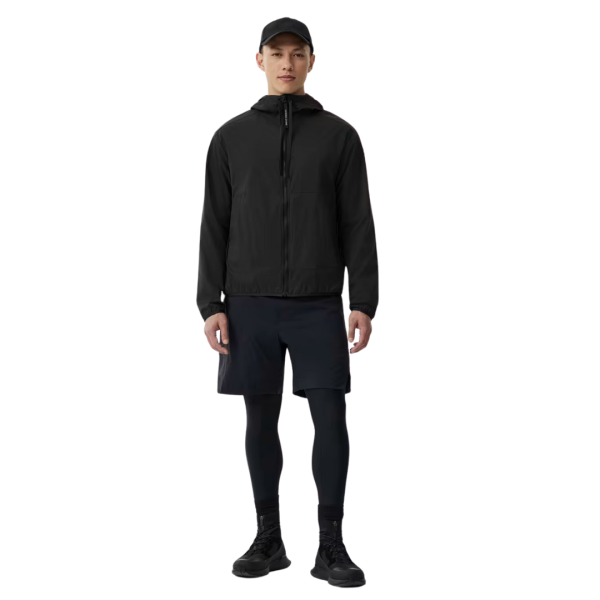 Coupe vent zippé à capuche CANADA GOOSE Killarney nylon noir logo rouge