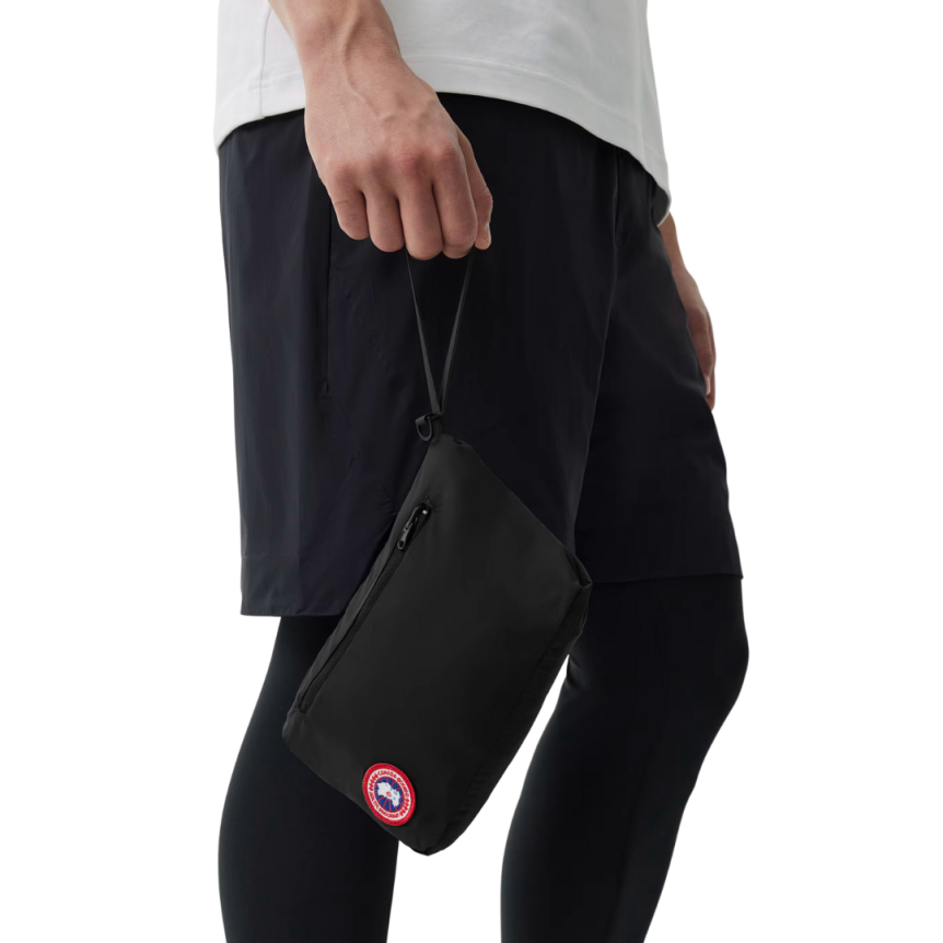 Coupe vent zippé à capuche CANADA GOOSE Killarney nylon noir logo rouge