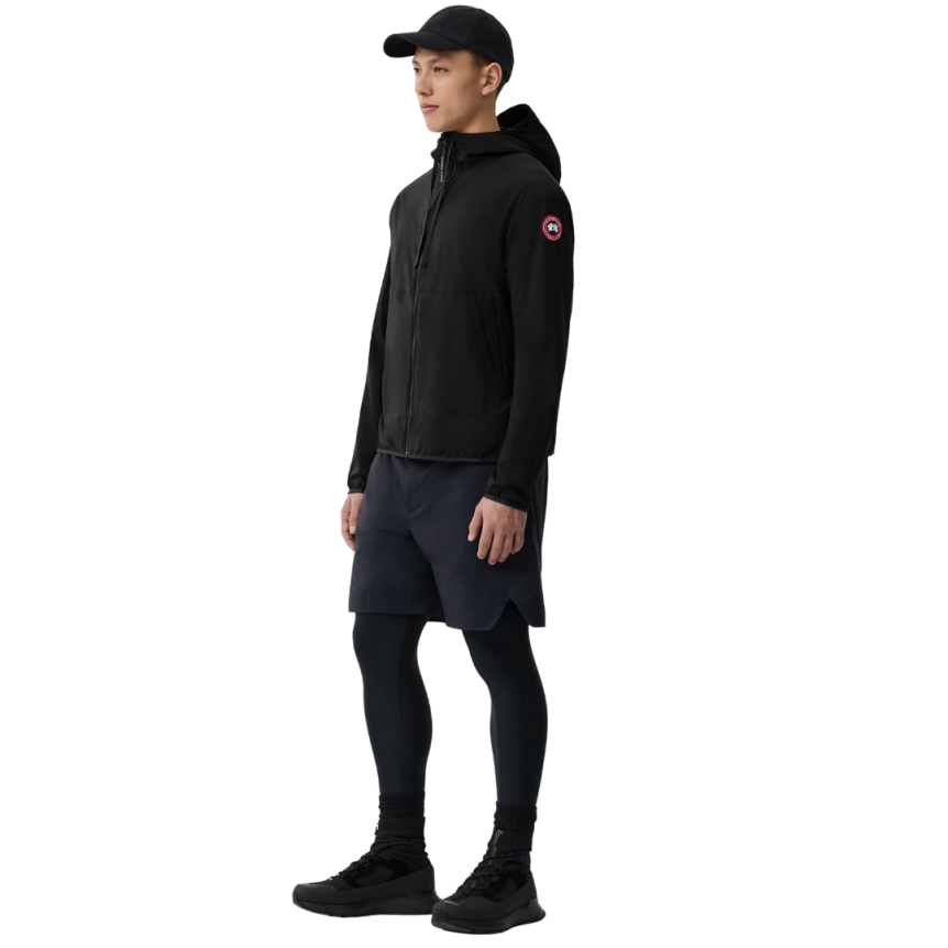 Coupe vent zippé à capuche CANADA GOOSE Killarney nylon noir logo rouge
