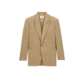 Veste Costume Blazer simple bouton gabardine de laine beige foncé