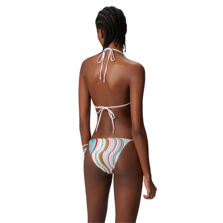 Maillot de bain MISSONI 2 pièces Bikini triangle viscose vagues multicolore