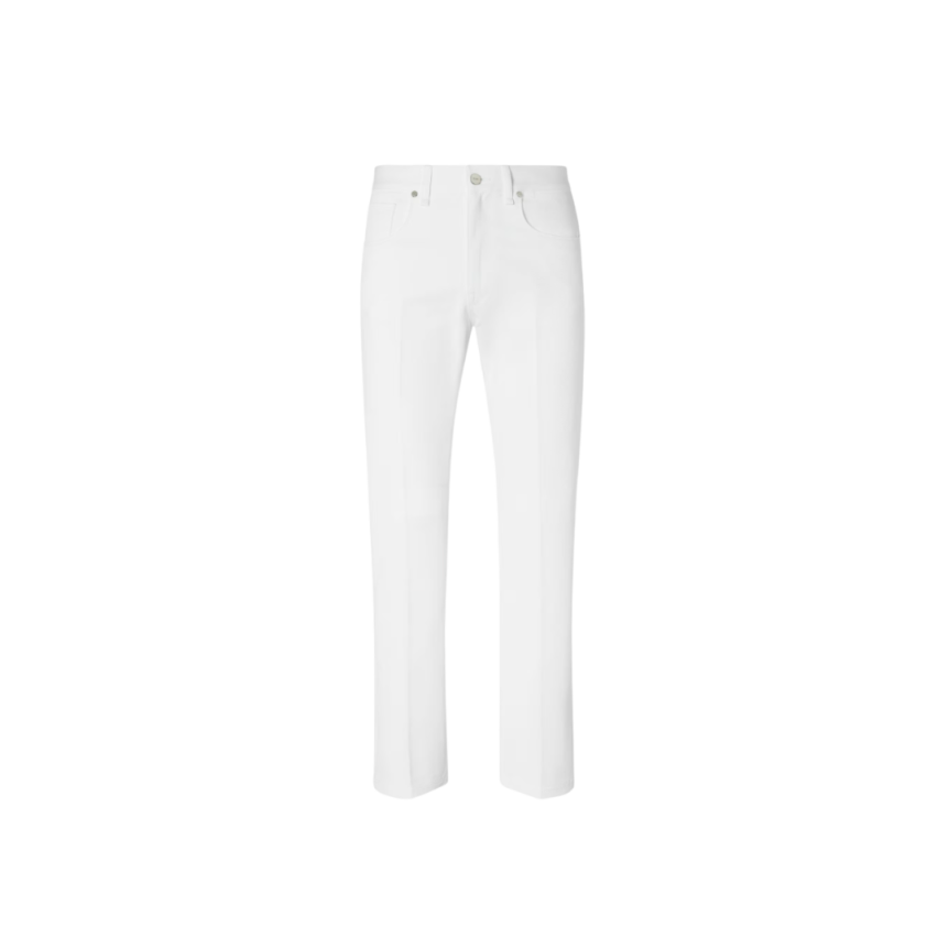 Pantalon jean FENDI Selleria coton blanc FF poche ton sur ton