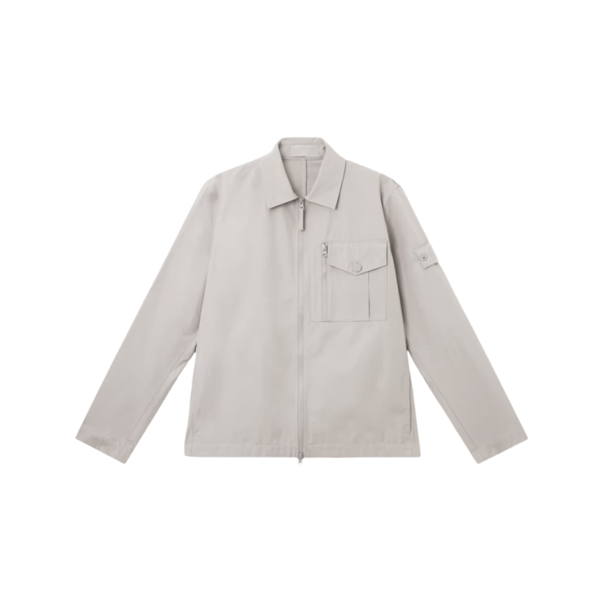 Surchemise zippée  STONE ISLAND Ghost coton gris badge ton sur ton