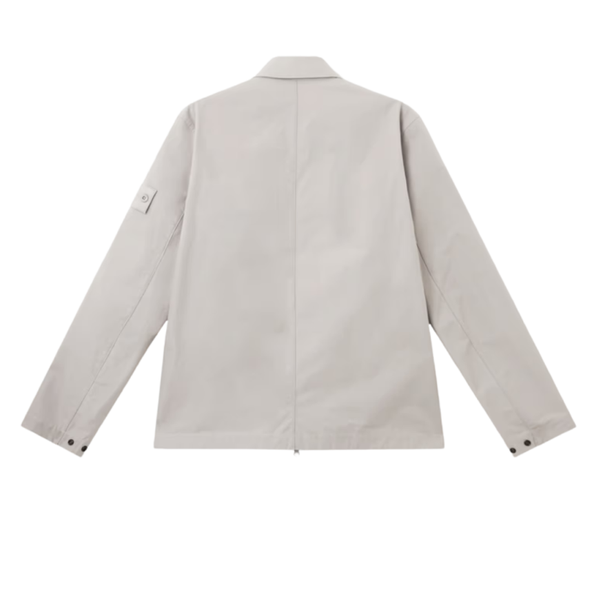 Surchemise zippée  STONE ISLAND Ghost coton gris badge ton sur ton