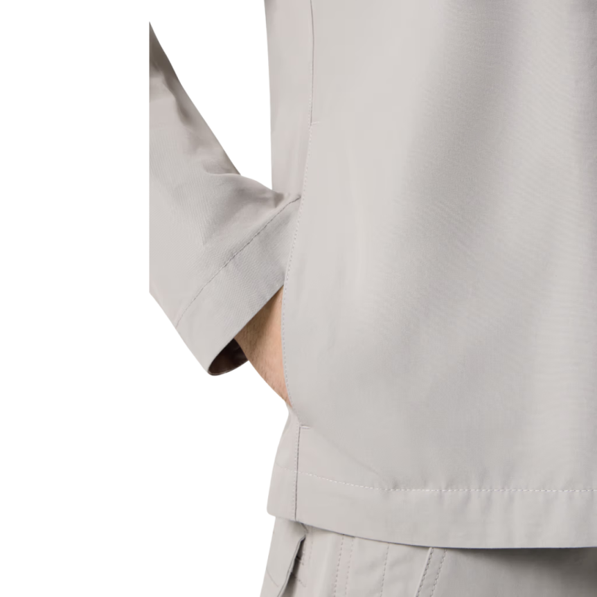 Surchemise zippée  STONE ISLAND Ghost coton gris badge ton sur ton