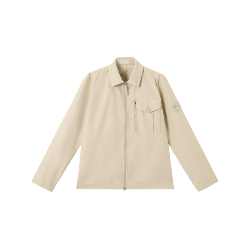 Surchemise zippée  STONE ISLAND Ghost coton beige badge ton sur ton