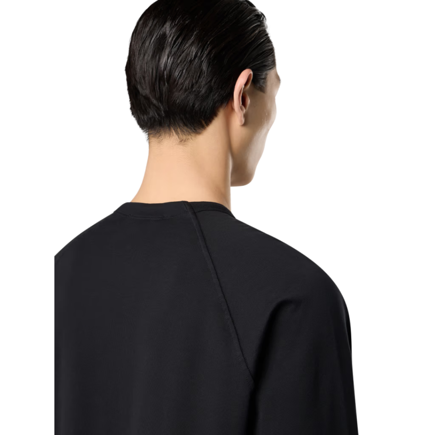 Sweat-shirt STONE ISLAND col rond Ghost coton noir badge ton sur ton