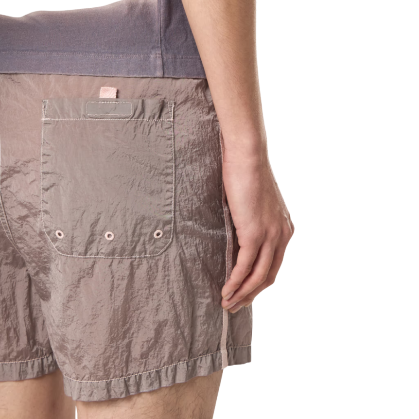 Short de bain STONE ISLAND taille élastique cordon nylon métal vieux rose