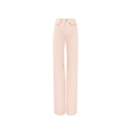 Jean taille haute évasé denim coton bio rose poche rabat