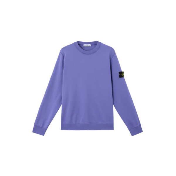 Sweat-shirt ras-du-cou STONE ISLAND molleton coton bio violet lavande