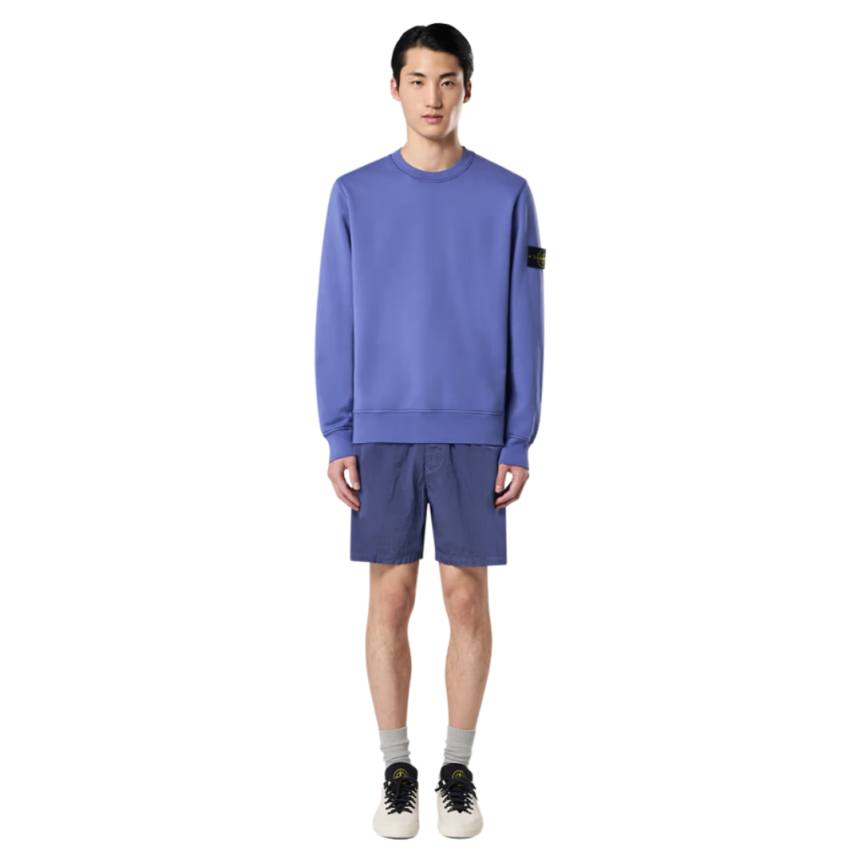 Sweat-shirt ras-du-cou STONE ISLAND molleton coton bio violet lavande