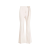 Pantalon long flare laine vierge écru taille haute