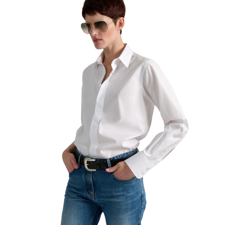 Chemise BARBARA BUI manche longue popeline coton blanc