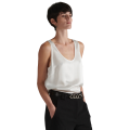 Débardeur col rond soie satin blanc