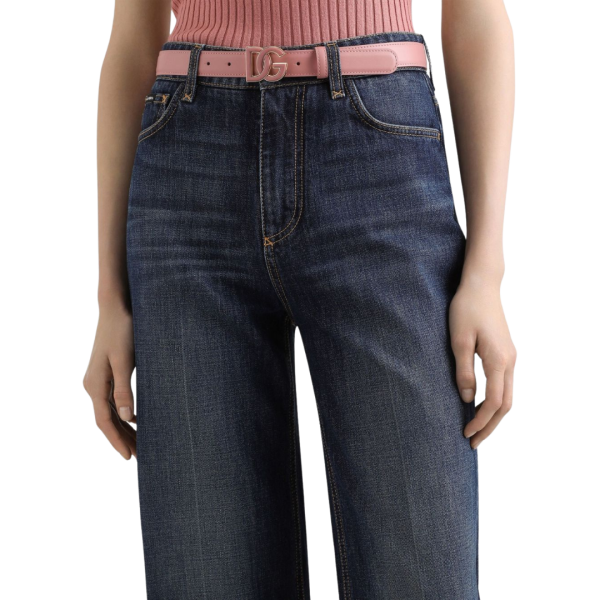 Ceinture DOLCE & GABBANA cuir rose logo DG rose