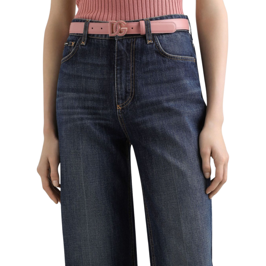 Ceinture DOLCE & GABBANA cuir rose logo DG rose