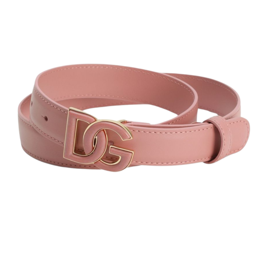 Ceinture DOLCE & GABBANA cuir rose logo DG rose