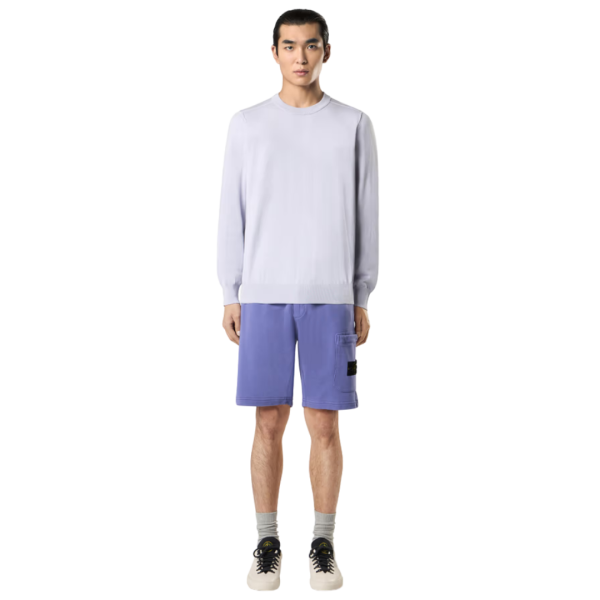 Short cargo STONE ISLAND coton violet lavande poches cordon taille élastique
