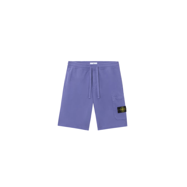 Short cargo STONE ISLAND coton violet lavande poches cordon taille élastique