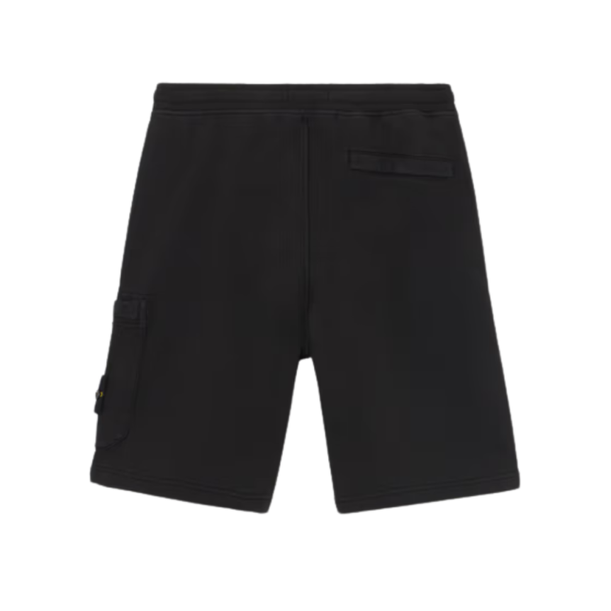 Short cargo STONE ISLAND coton noir poches cordon taille élastique