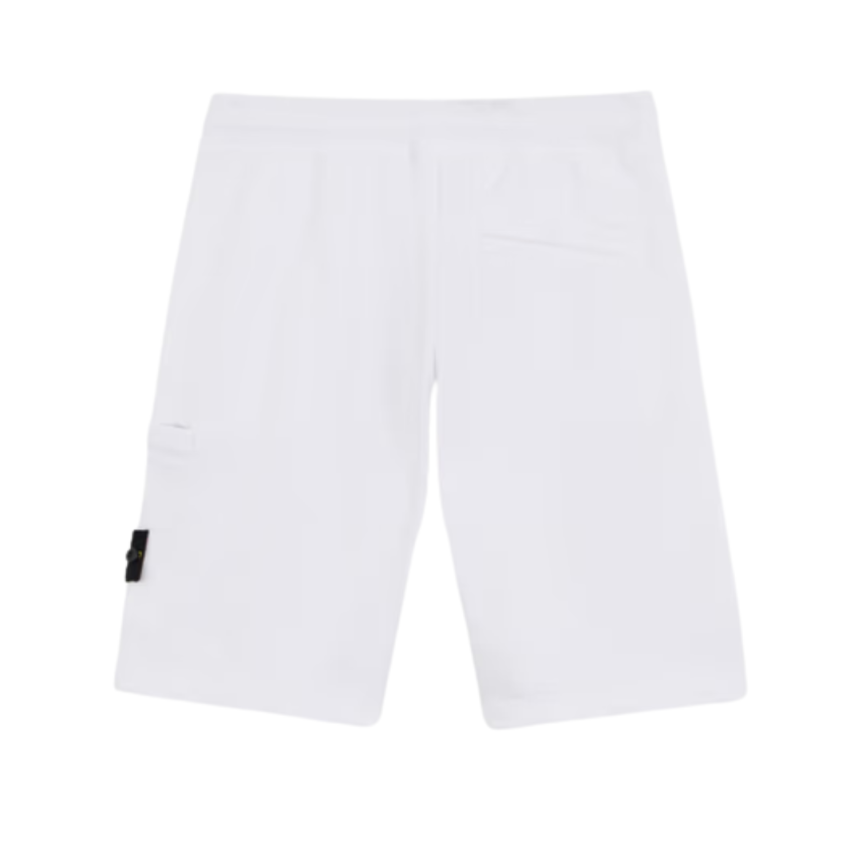 Short cargo STONE ISLAND coton blanc poches cordon taille élastique