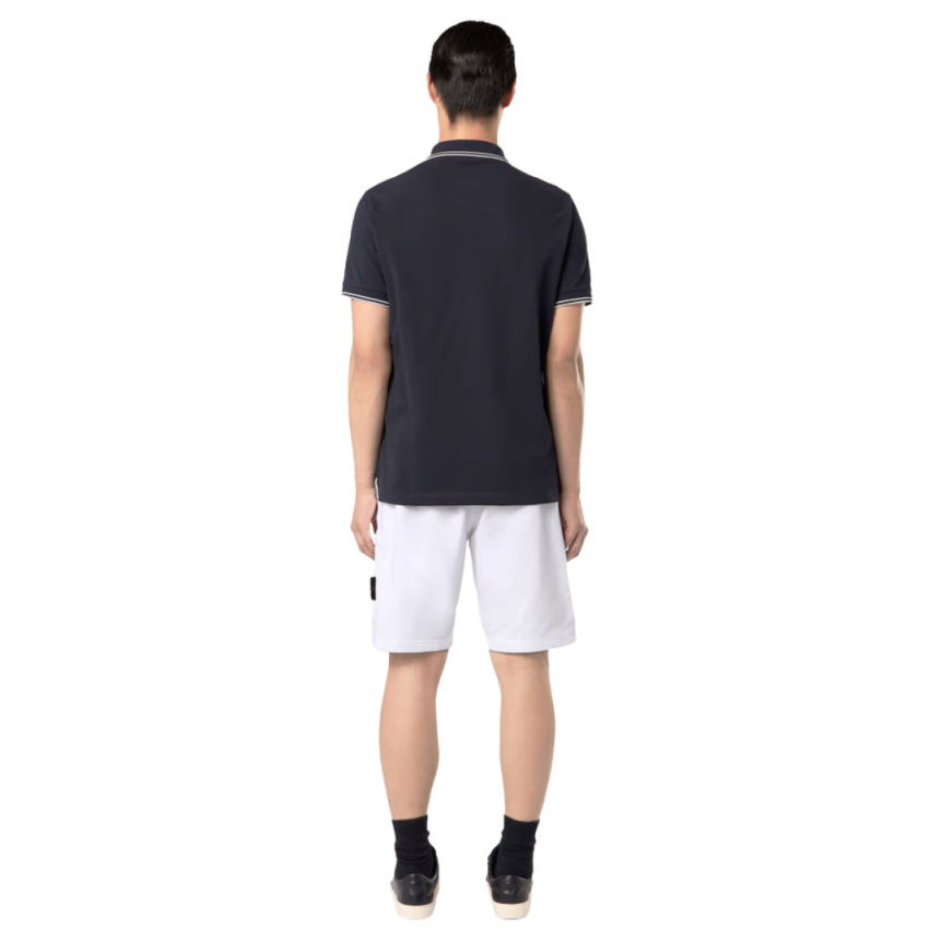 Short cargo STONE ISLAND coton blanc poches cordon taille élastique