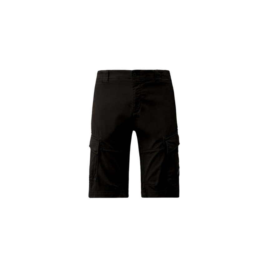 Short cargo CP COMPANY coton stretch doux noir poche verre lunette