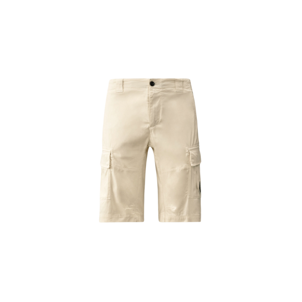Short cargo CP COMPANY coton stretch doux blanc poche verre lunette