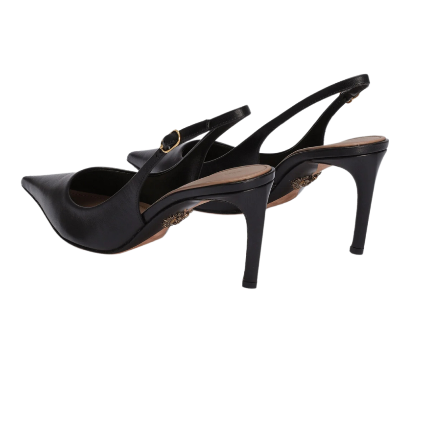 Escarpins à bride DOLCE & GABBANA arrière cuir chèvre poli noir