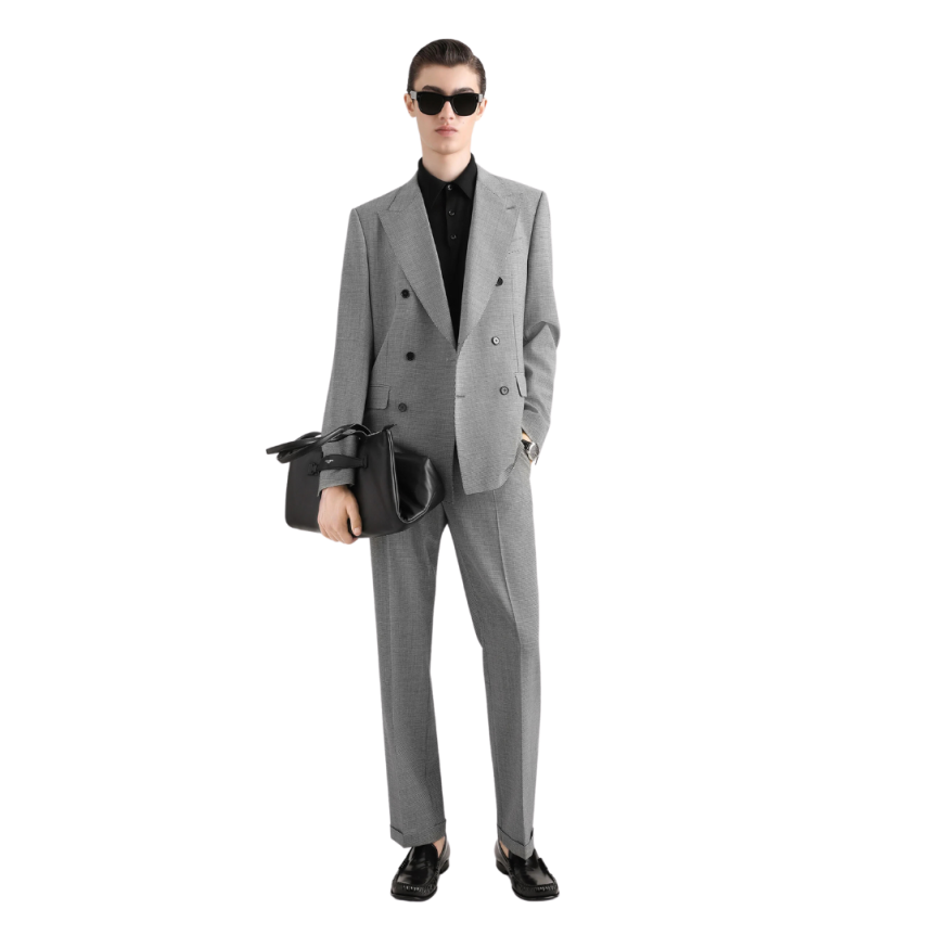 Veste de costume DOLCE & GABBANA double boutonnage laine vierge pied-de-poule