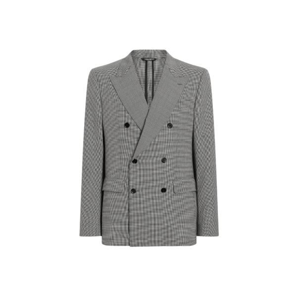 Veste de costume DOLCE & GABBANA double boutonnage laine vierge pied-de-poule