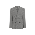 Veste de costume double boutonnage laine vierge pied-de-poule