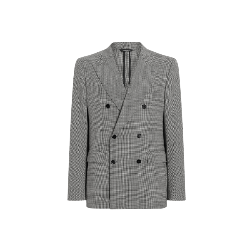 Veste de costume DOLCE & GABBANA double boutonnage laine vierge pied-de-poule