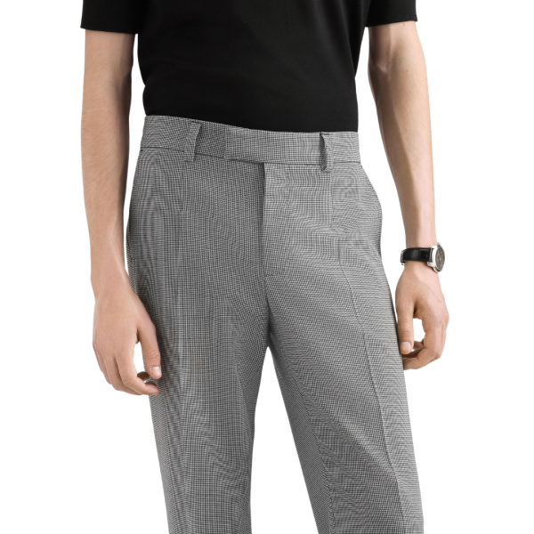 Pantalon de costume DOLCE & GABBANA revers laine vierge pied-de-poule