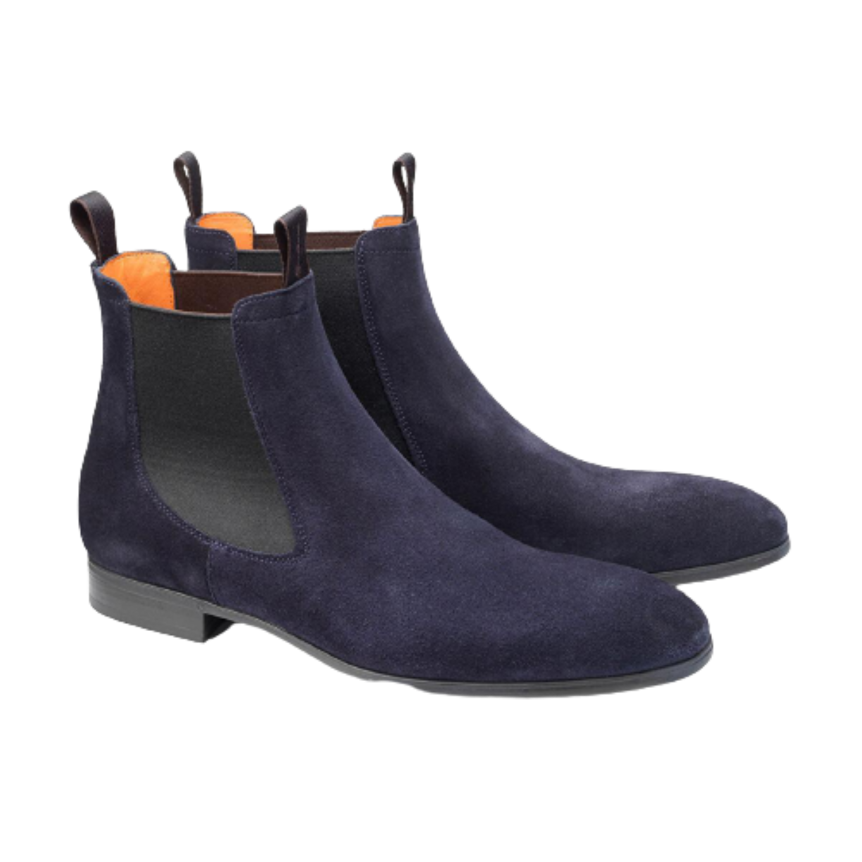 Bottines Beatles daim bleu marine