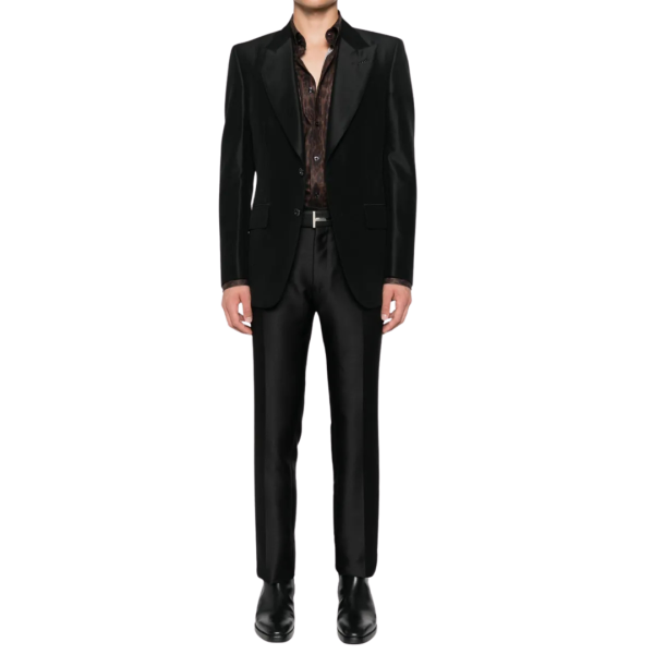 Pantalon TOM FORD Dyllan mélange laine mohair soie noir