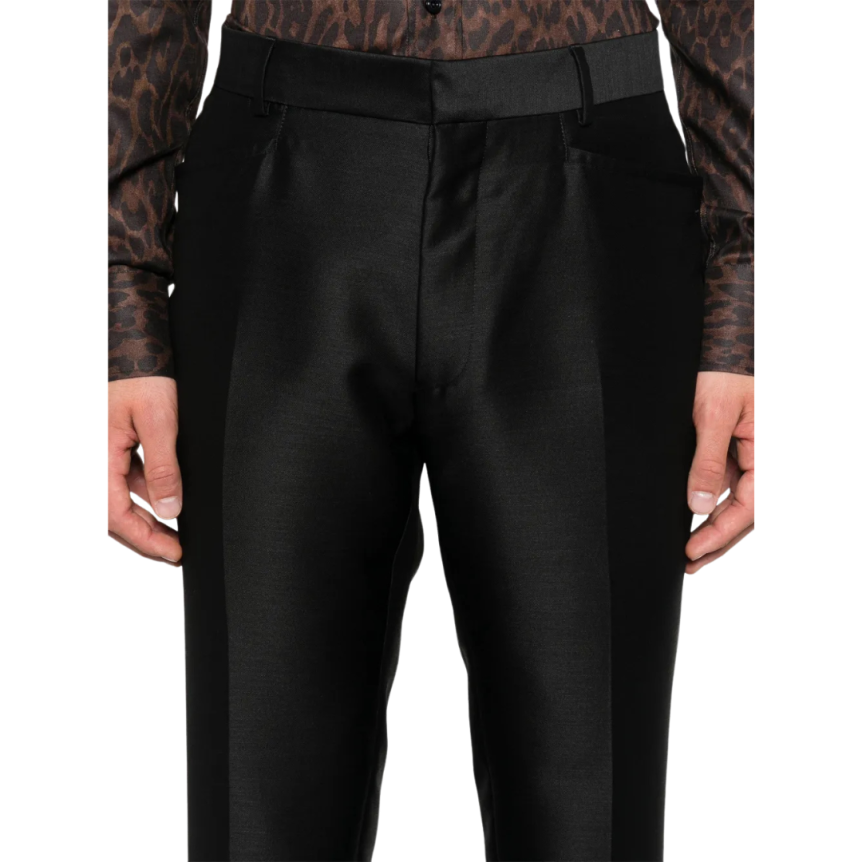 Pantalon TOM FORD Dyllan mélange laine mohair soie noir
