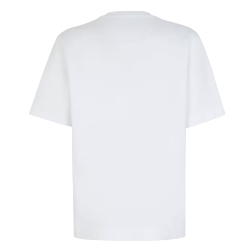 T-shirt FENDI col rond coton blanc poche zippée Fendi Roma
