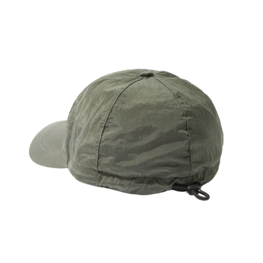 Casquette STONE ISLAND 6 panneaux nylon métal kaki logo cordon serrage
