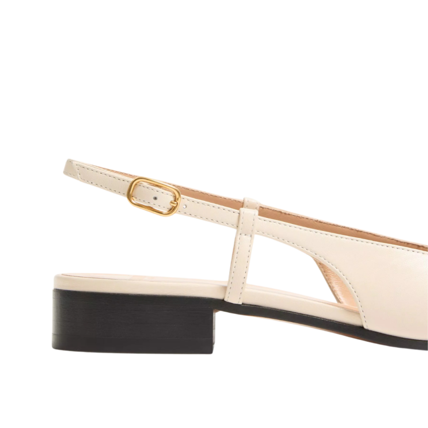 Ballerines à bride arrière VALENTINO Valet Du Roi cuir chevreau bicolore écru tabac