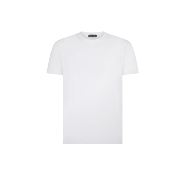 T-shirt TOM FORD manche courte col rond coton lyocell blanc