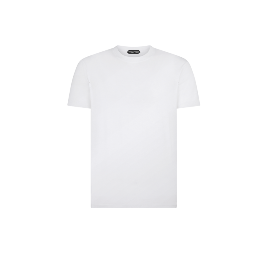 T-shirt TOM FORD manche courte col rond coton lyocell blanc