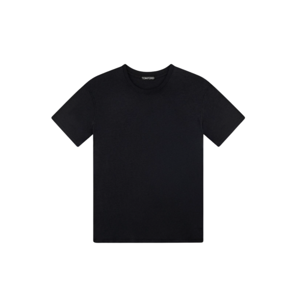 T-shirt TOM FORD manche courte col rond coton lyocell noir