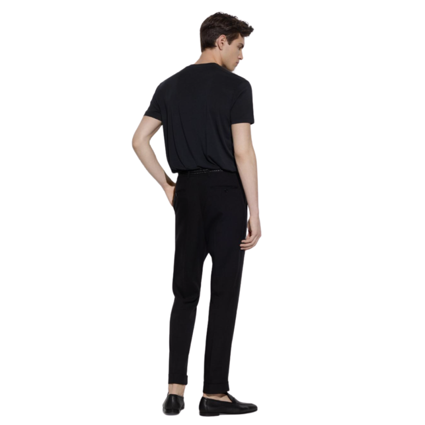 T-shirt TOM FORD manche courte col rond coton lyocell noir