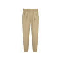 Pantalon 2 poches coton soie beige revers bas