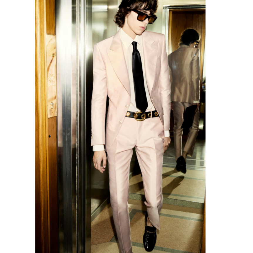 Chemise TOM FORD col italien popeline soie ivoire rosé