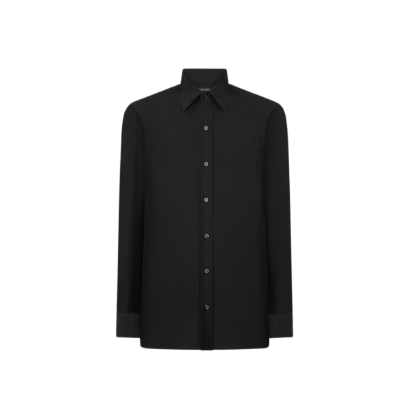 Chemise TOM FORD col italien popeline soie noire