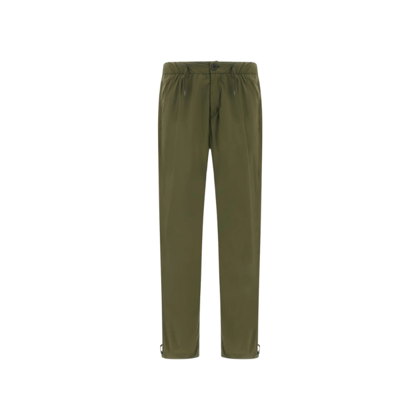 Pantalon HERNO maille tramée nylon kaki mat extensible taille élastique
