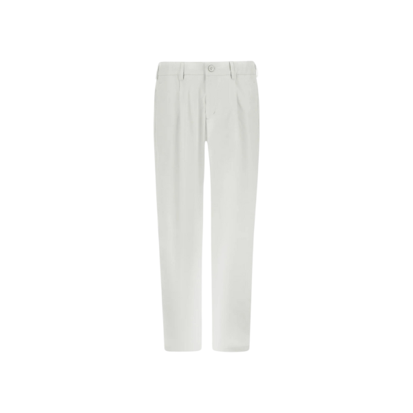 Pantalon HERNO twill coton stretch blanc taille elastique